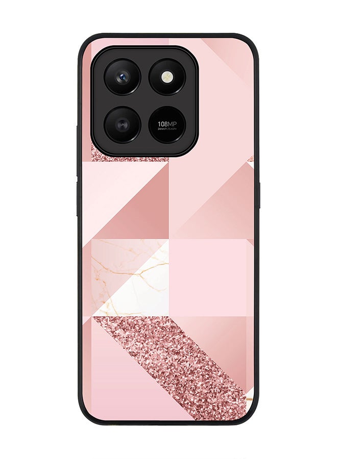 For Honor X7d 4G / X7d 5G / 400 Smart Case,Slim fit Camera Protection, Shockproof Thin Phone cover  - Marble Pink Geometric